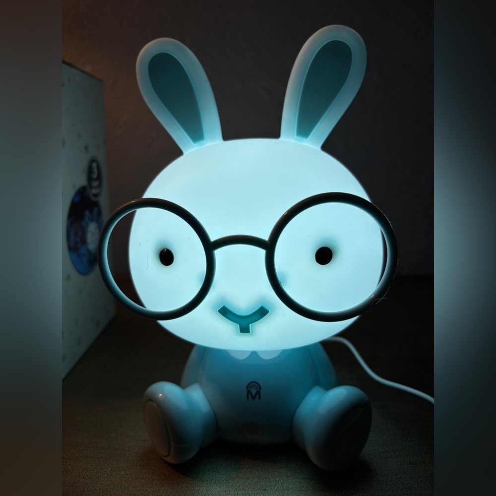 Cute Rabbit Lamp with Glasses Touch Sensor(Eye Protection)Cartoon Night Light - Picture 15 of 16